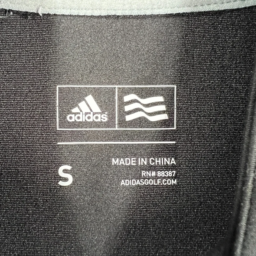 Adidas Pullover Mens Small Black Long Sleeve 1/4 Zip Mock Neck Golf Casual